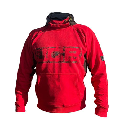 JCB Horton Hoodie Red Black Work Hooded Jumper M DIY at B Q