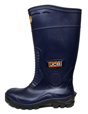 JCB HYDROMASTER Safety Wellington Work Boots Navy Wellies Size 11 DIY at B Q