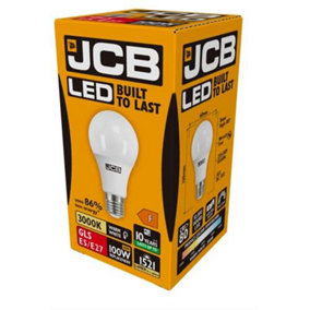 JCB LED A60 1520lm Opal 15w Light Bulb E27 3000k White (Pack of 4)
