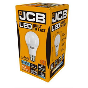 JCB LED A60 1560lm Opal 15w Light Bulb B22 6500k White (Pack of 2)