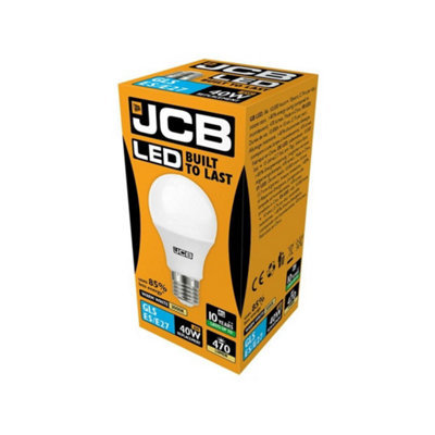 JCB LED A60 470lm Opal 6w Light Bulb E27 2700k White (One Size) | DIY ...