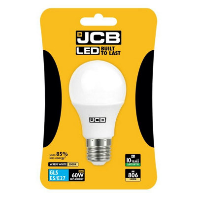 JCB LED A60 806lm Opal 10w Light Bulb E27 2700k White (One Size)