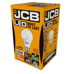 JCB LED A70 B22 Light Bulb Cool White (10w) (Pack of 2)