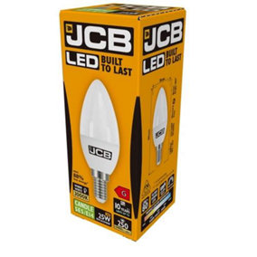 JCB LED Candle 250lm Opal 3w Light Bulb E14 3000k White (Pack of 4)