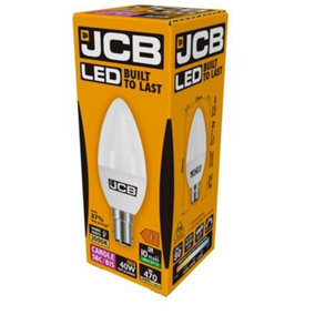 JCB LED Candle 470lm Opal 6w Light Bulb B15 2700k White (Pack of 2)