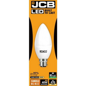 JCB LED Candle 470lm Opal 6w Light Bulb B22 2700k White (One Size)