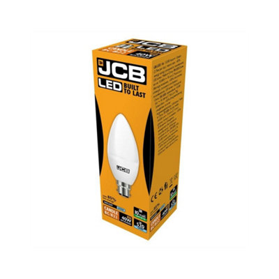 JCB LED Candle 520lm Opal 6w Light Bulb B22 6500k White (One Size)