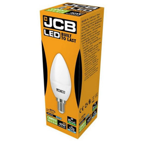 JCB LED Candle 520lm Opal 6w Light Bulb E14 6500k White (One Size)