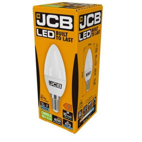 JCB LED Candle 520lm Opal 6w Light Bulb E14 6500k White (Pack of 2)