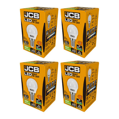 JCB LED Golf 470lm Opal 4.9w Light Bulb E14 3000k White (Pack of 4)