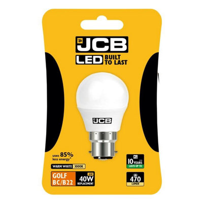 JCB LED Golf 470lm Opal 6w Light Bulb B22 2700k White (One Size) | DIY ...