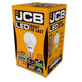 JCB LED Golf 520lm Opal 6w Light Bulb B22 6500k White (Pack of 2)