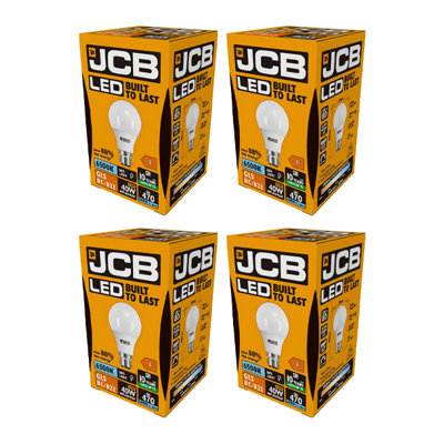 JCB LED Golf 520lm Opal 6w Light Bulb B22 6500k White (Pack of 4)