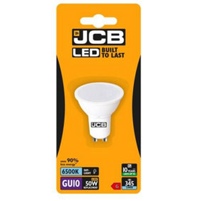 JCB LED GU10 4.9w Light Bulb Cap Blister Packed 345lm 6500k White (Pack of 2)