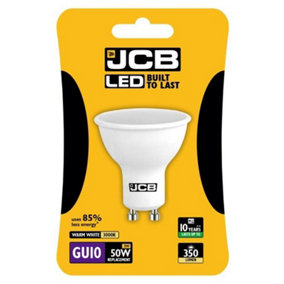 JCB LED GU10 5w Bulb Cap Blister Packed 350lm 3000k White (One Size)