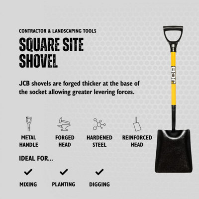 JCB Professional Solid Forged Shovel No 2 Square Mouth Site Shovel - JCBSS2S01