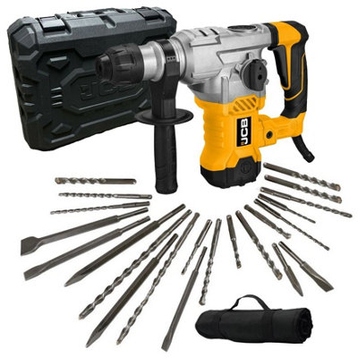 JCB RH1500 1500W 240V 4 Mode SDS Rotary Hammer Drill 32mm Chisel