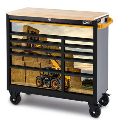 JCB Roller Tool Cabinet Wheeled Chest with Telehandler Wrap