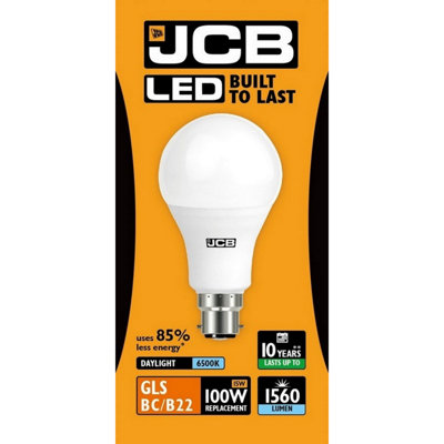 JCB S10997 LED GLS Opal BC B22 15W (100w) Day Light 1560LM Box-12