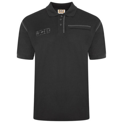 JCB Trade Black Work Polo Shirt DIY at B&Q