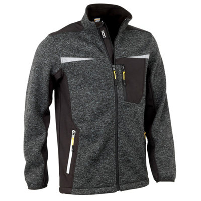 JCB Trade Essington II Full Zip Grey Marl Knitted Jumper