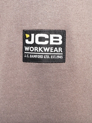 JCB Trade Full Zip Grey Hoodie Thick Fabric Corbura Elbow Patches Large L DK9S