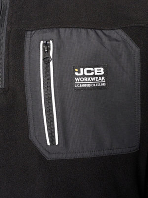 JCB Trade Heavyweight 1/4 ZIP Black Tech Fleece