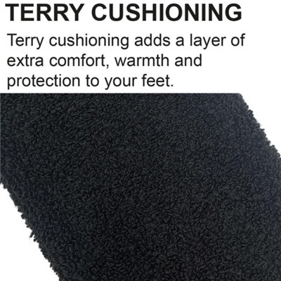 Men's Work Socks 6 Or 12 Pack - Thick Thermal Boot Socks, Black, Cushioned & Warm