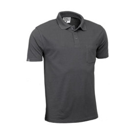 JCB Workwear Grey Polo Shirt Trade Cool Breathable Hardwearing Fabric Small D+AK