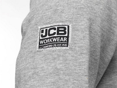 JCB Workwear Grey Sweatshirt Crew Neck Essentials Tradesman Jumper Medium D+AG