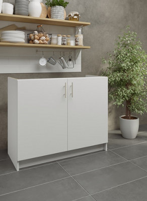 JD Greta Kitchen Base Sink Unit 1000mm Cabinet With Doors 100cm - White Matt