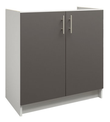 JD Greta Kitchen Base Sink Unit 800mm Cabinet With Doors 80cm Dark Grey ...