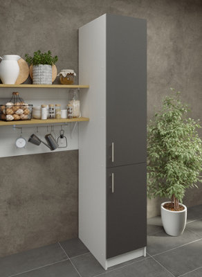 JD Greta Kitchen Base Tall Ladder Unit 400mm With Doors 40cm - Dark Grey Matt