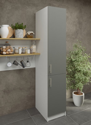 JD Greta Kitchen Base Tall Ladder Unit 400mm With Doors 40cm -Grey Matt