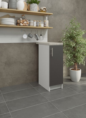 JD Greta Kitchen Base Unit 300mm Storage Cabinet With Door Shelf 30cm Dark Grey Matt with Worktop