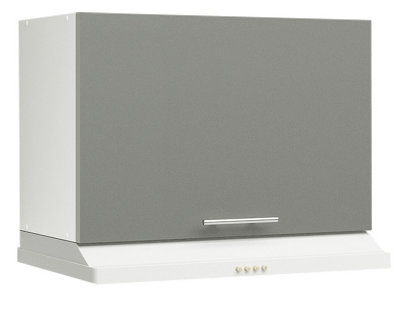 JD Greta Kitchen Wall Bridging Unit 600mm Extractor Cooker Hood Cabinet With Door 60cm - Grey Matt