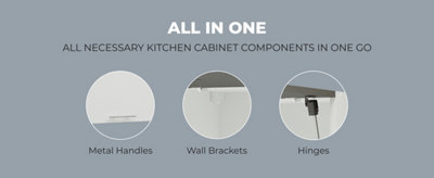 JD Greta Kitchen Wall Bridging Unit 600mm Extractor Cooker Hood Cabinet With Door 60cm - Grey Matt