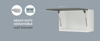 JD Greta Kitchen Wall Bridging Unit 600mm Extractor Cooker Hood Cabinet With Door 60cm - Grey Matt