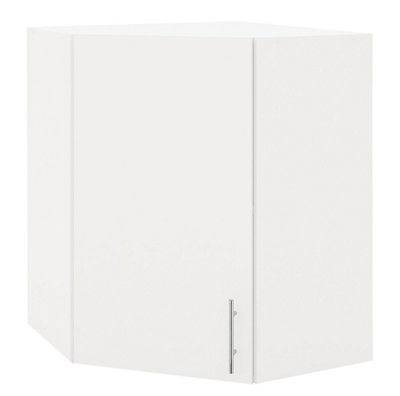 JD Greta Kitchen Wall Corner Unit 600mm Cabinet With Door and Shelf 60cm - White Matt