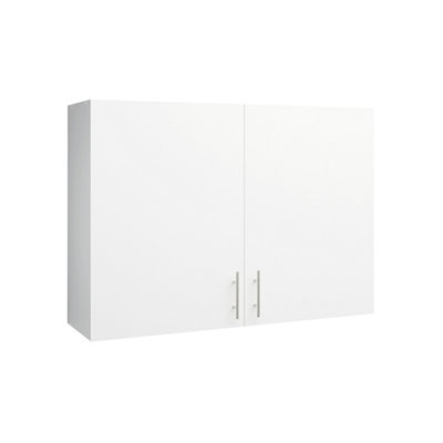 JD Greta Kitchen Wall Unit 1000mm Storage Cabinet With Doors and Shelf 100cm - White Matt