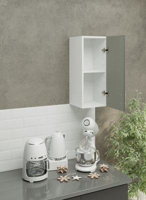 JD Greta Kitchen Wall Unit 300mm Storage Cabinet With Doors and Shelf 30cm - Grey Matt