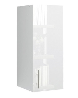 JD Greta Kitchen Wall Unit 300mm Storage Cabinet With Doors and Shelf 30cm - White Gloss