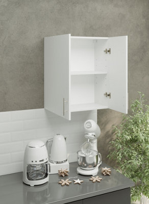 JD Greta Kitchen Wall Unit 600mm Storage Cabinet With Doors and Shelf 60cm - White Matt