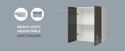 JD Greta Kitchen Wall Unit 600mm Storage Cabinet With Doors and Shelf 60cm - White Matt