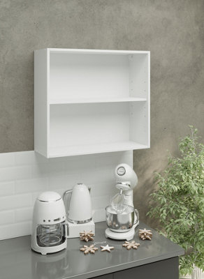 JD Greta Kitchen Wall Unit Carcass 800mm Cabinet Without Doors 80cm - White Matt