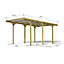 Jean Wooden Carport 3m x 5m Clear Roof with Galvanised Concrete-in Feet
