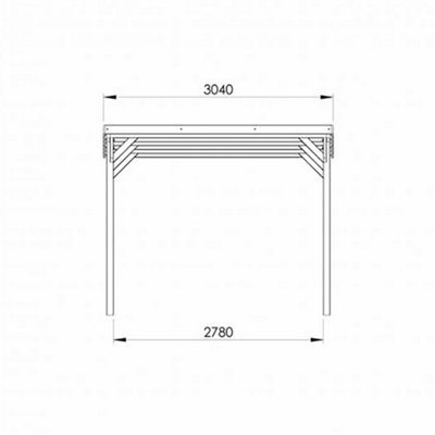Jean Wooden Carport 3m x 5m Clear Roof with Galvanised Concrete-in Feet - 6