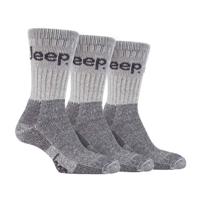 Jeep Herrensocken 3 Paar – Gepolsterte Sohle, 39-45, Baumwollmix, Für Wandern & Arbeit