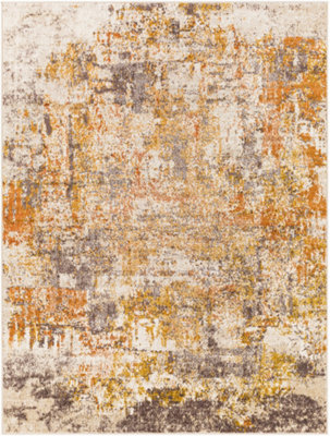 JEEVIKA Abstract Modern Marble Orange Area Rug 160 x 213 cm