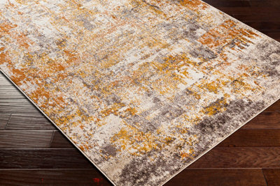 JEEVIKA Abstract Modern Marble Orange Area Rug 200 x 275 cm